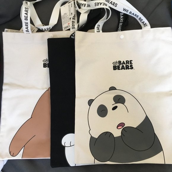 we bare bears tote bag miniso